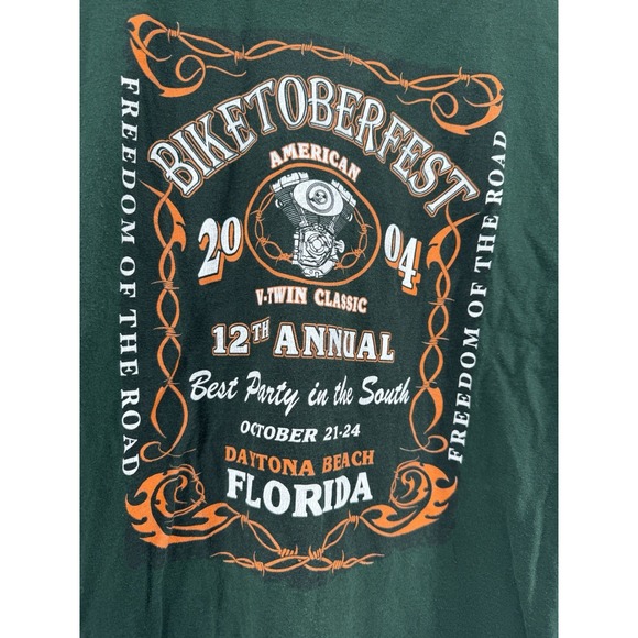 Biketoberfest Daytona Beach Mens T-shirt Sz L 2004 11th Anniversary Graphic Tee - Picture 2 of 5